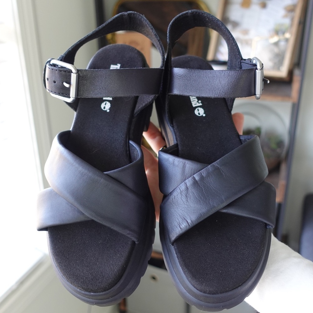 Timberland Black Leather Sandals - Picture 2 of 4